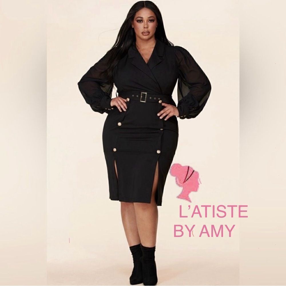 New L'Atise by Amy Black Blazer Dress